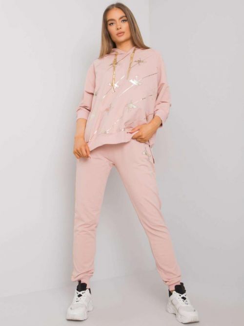 Špinavo ružová tepláková súprava s nohavicami S/M