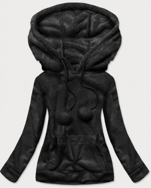 Čierna dámska plyšová mikina (HH033) černá XL (42)