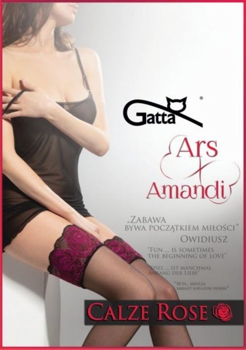 Samodržiace dámske pančuchy CALZE ROSE - 20 DEN nero-rosso 5-6