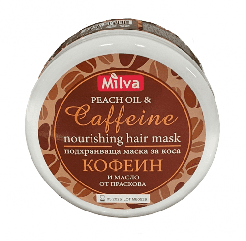 Milva Vyživujúca ​vlasová maska s kofeínom a broskyňovým olejom 250ml 250 ml