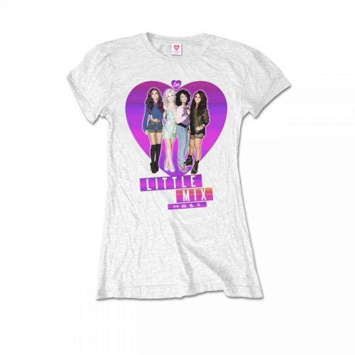 Little Mix - Tričko Gradient heart - Žena, Biela, L