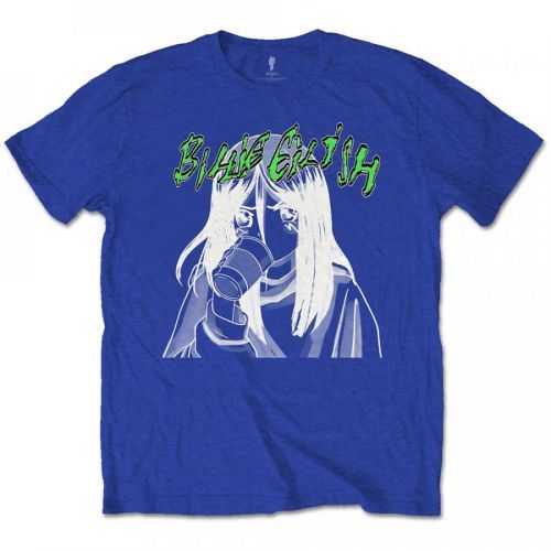 Billie Eilish - Tričko Anime Drink - Muž, Unisex, Modrá, XXL