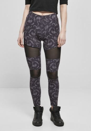 Urban Classics Ladies Tech Mesh AOP Leggings blackpaisley - XS