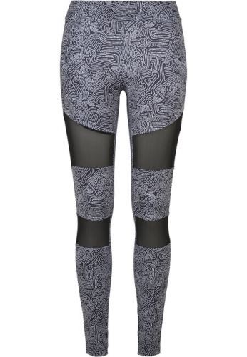 Urban Classics Ladies Tech Mesh AOP Leggings blackzen - XS