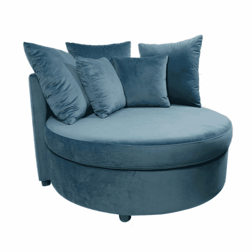 Kulaté křeslo, Velvet látka petrolejová, SALOTO