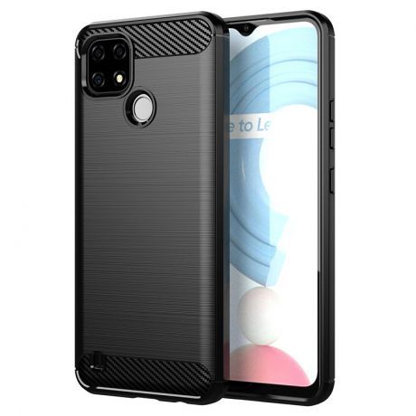MG Carbon Case Flexible silikónový kryt na Realme C21, čierny