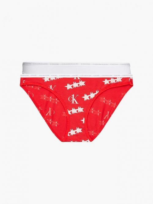 Dámske nohavičky 000QD3789E - W5H - Červená, biela - Calvin Klein červená S
