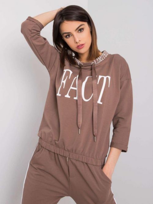 Tmavo béžová mikina s potlačou S/M