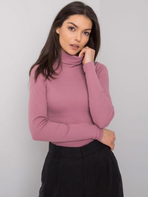 RUE PARIS Dirty pink rebrovaný rolák pre ženy S/M