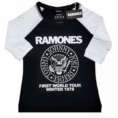 Ramones - Tričko First World Tour 1978 - Žena, Čierna/biela, M