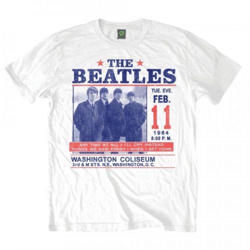 The Beatles - Tričko Washington Coliseum - Muž, Unisex, Biela, XXL