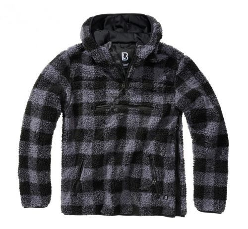 Bunda fleecová Brandit Teddyfleece Worker Pullover - sivá-čierna, S