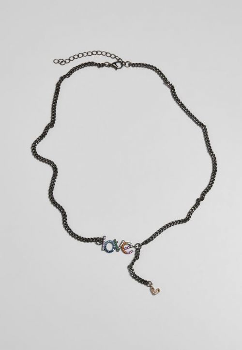 Urban Classics Love Necklace gunmetal - One Size