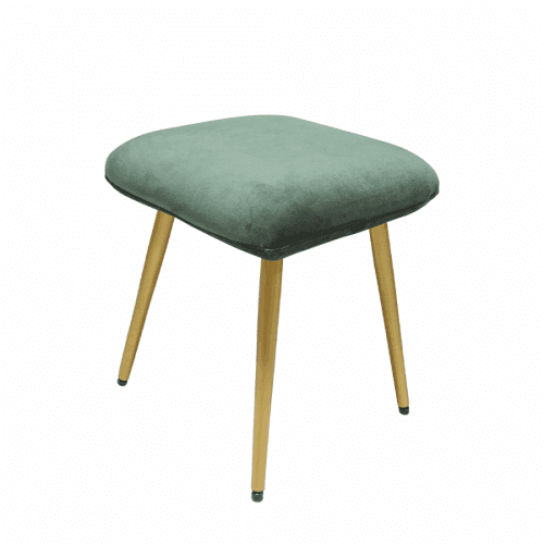 Taburet, tmavozelená Velvet látka / zlatá, TERONA