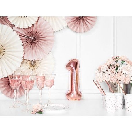 FB10M-1-019R Fóliový balón - ružové zlato - číslo, 35 cm 1