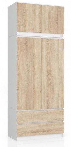 Šatní skříň s nástavcem Star 90 cm bílá/sonoma