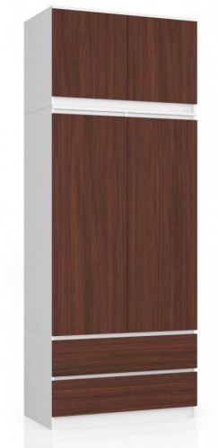Šatní skříň s nástavcem Star 90 cm bílá/venge