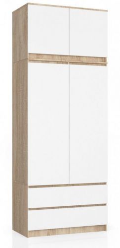 Šatní skříň s nástavcem Star 90 cm dub sonoma/bílá