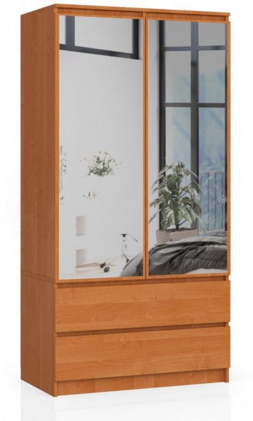 Šatní skříň Star se zrcadlem 90 cm olše