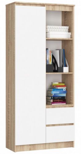 Skříň Rexa 80 cm dub sonoma/bílá