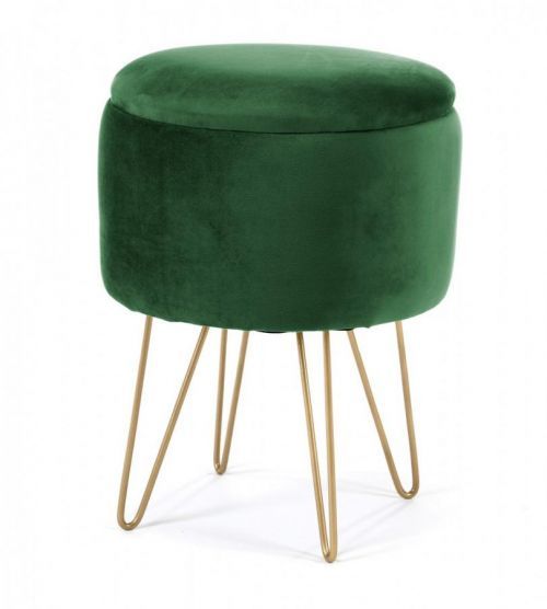 Taburet Lili s úložným prostorem zelený