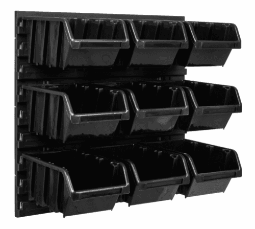 ProfiGaráž Stena na náradie 39 x 39cm + 9 boxov BLACK