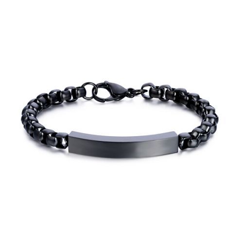 Troli Čierny oceľový náramok VSB004B-PET