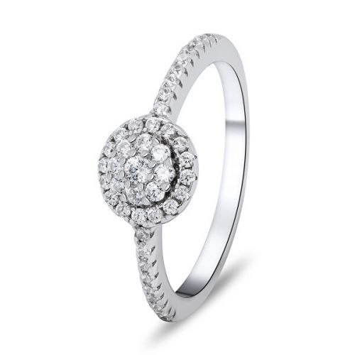 Brilio Silver Nádherný strieborný prsteň so zirkónmi RI029W 50 mm