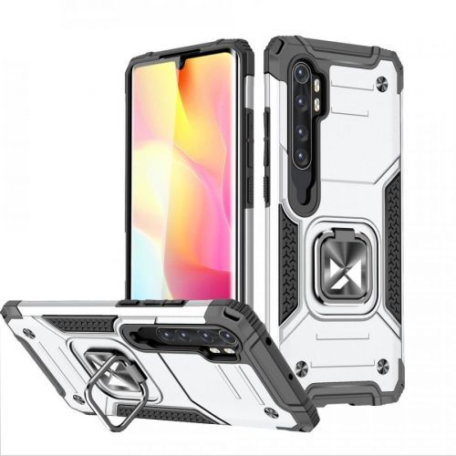 Puzdro Wozinsky Ring armor pre Xiaomi Redmi Note 10 Pro - Strieborná KP10504