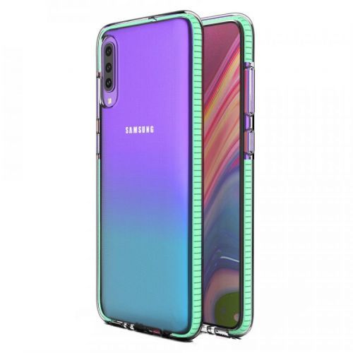 Puzdro Spring clear TPU pre Samsung Galaxy A70  - Slabo Zelená KP10542