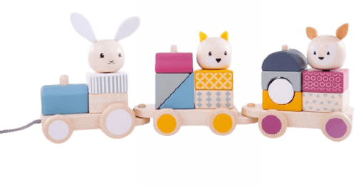 Bigjigs Baby Drevený vláčik so zvieratkami