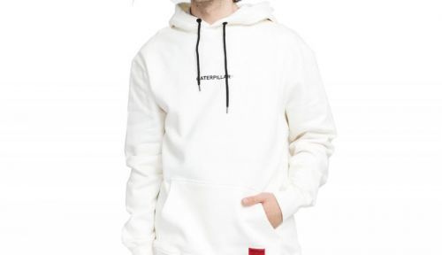 Caterpillar Double Print Hoodie White biele 2910504-WIT