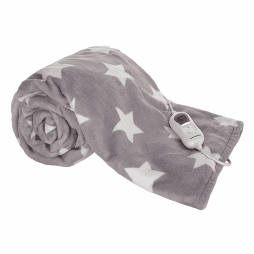 Vyhřívací deka, šedá / vzor hvězdy, 130x180 cm, MEDISA TYP 1