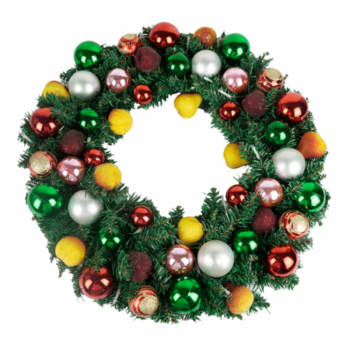 Vánoční věnec s LED světýlky a dekoracemi, ATILA