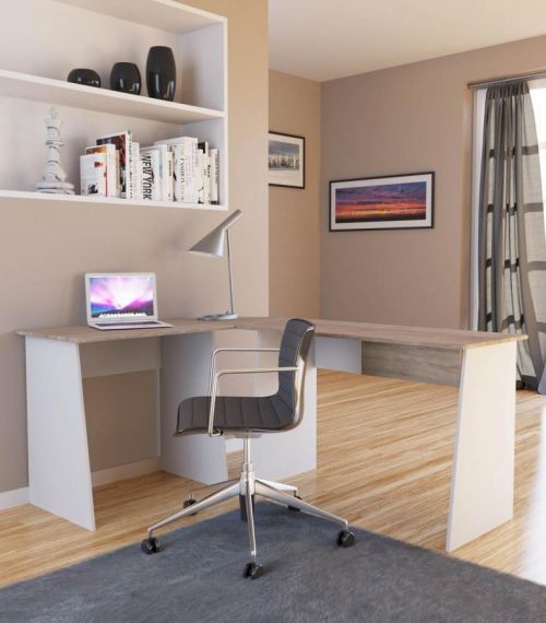 Pracovný stôl Masola rohový, sonoma dub