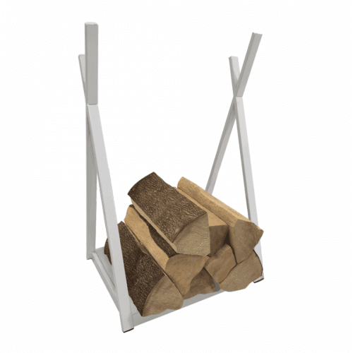 Stojan na dřevo, bílá, kov, SERGON