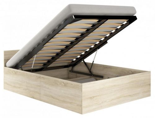 Postel CLP 100x200 cm s roštem i matraci dub sonoma