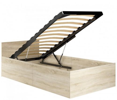 Postel CLP 90x200 cm s roštem dub sonoma