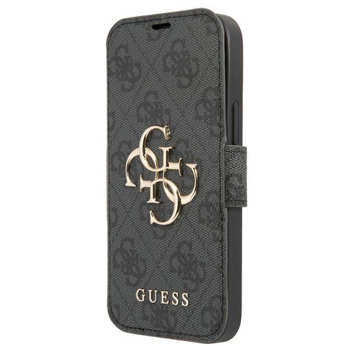 GUBKP13S4GMGGR Guess PU 4G Metal Logo Book Pouzdro pro iPhone 13 Mini Grey