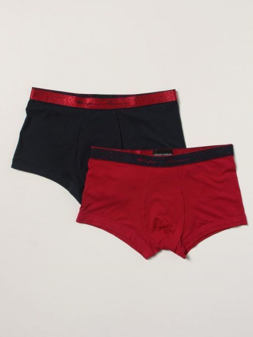 Pánske trenírky 2 pack - 111210 1A598 - 50235 - čierno/červená Emporio Armani čierna / červená M