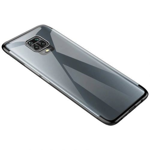 Puzdro Clear Color s farebným lemom pre Motorola Moto G9 Play  - Čierna KP10791