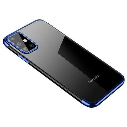 Puzdro Clear Color s farebným lemom pre Samsung Galaxy A72 4G/Galaxy A72 5G  - Modrá KP10808