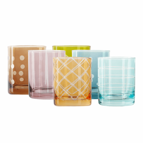 Sklenice na vodu, set 6 ks, 390 ml, mix barev, GAIRA TYP 4