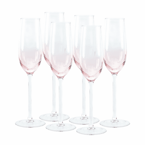 Sklenice na šampaňské, set 6 ks, 280 ml, růžová, CELESTE TYP 1