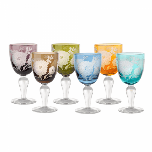 Sklenice na víno, set 6 ks, 500 ml, mix barev, GAIRA TYP 1