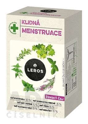 LEROS, s r.o. LEROS POKOJNÁ MENŠTRUÁCIA nálevové vrecká (inov.2021) 20x1,5 g (30 g)