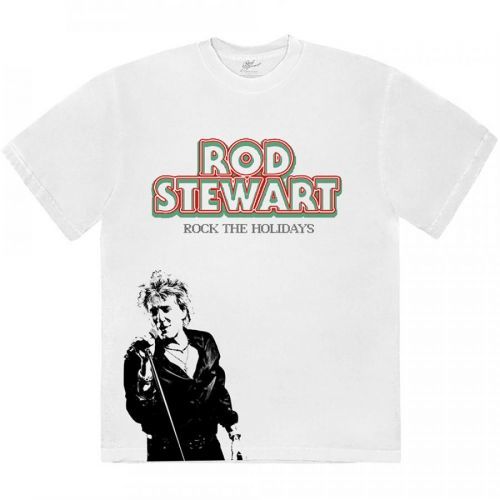 Rod Stewart - Tričko Rock The Holidays - Unisex, Biela, XXL