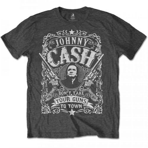 Johnny Cash - Tričko Don't take your guns to town - Unisex, Šedá, XXL