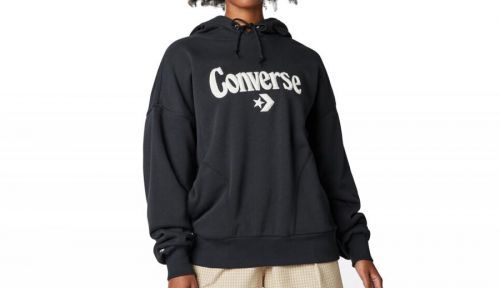 Converse Oversized Fleece Hoodie čierne 10022349-A02