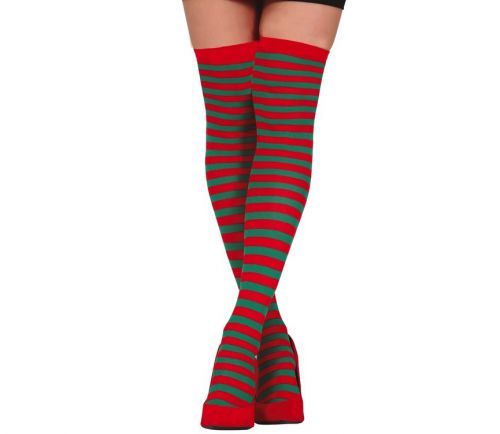 Guirca Vianočné pančuchy - červenozelené
